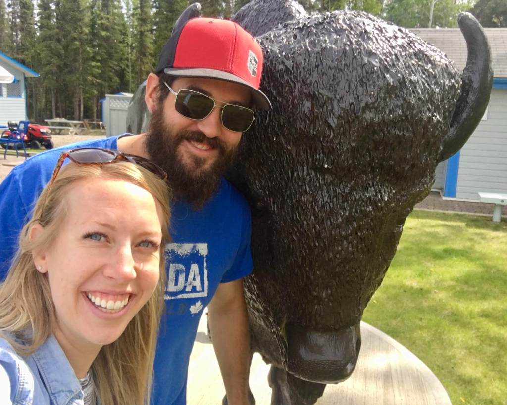 selfie with a buffalo